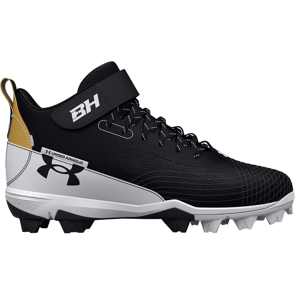 Under Armour Men's Harper 7 RM Baseball Cleats - Black/White/Black, US 8
